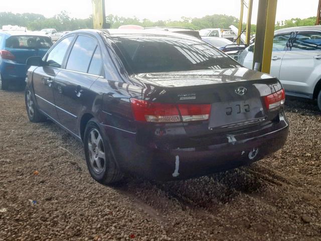 5NPEU46C06H163214 - 2006 HYUNDAI SONATA GLS MAROON photo 3