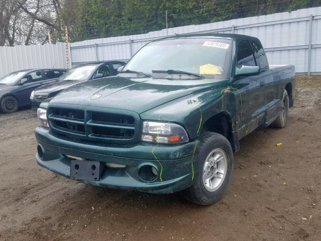 1B7GL22X9YS723065 - 2000 DODGE DAKOTA GREEN photo 2