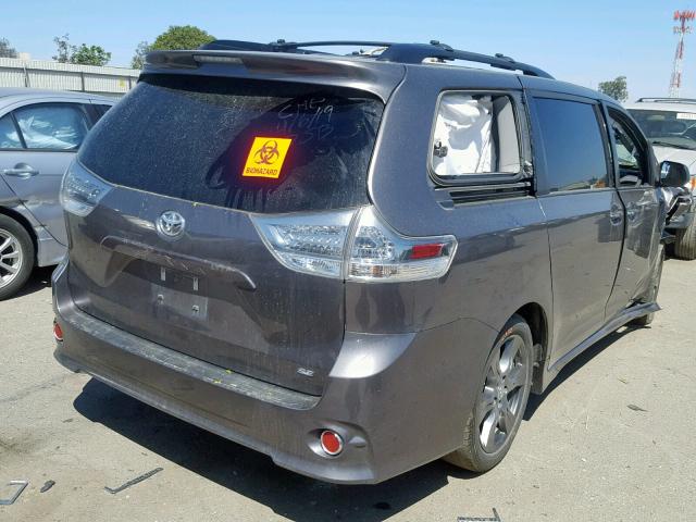 5TDXZ3DC5HS830993 - 2017 TOYOTA SIENNA SE CHARCOAL photo 4