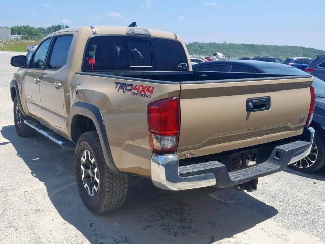 5TFCZ5AN4HX048257 - 2017 TOYOTA TACOMA DOU GOLD photo 3