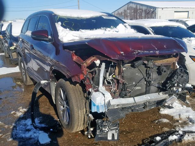 5TDJZRFH8JS496112 - 2018 TOYOTA HIGHLANDER BURGUNDY photo 1