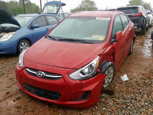 KMHCT4AE2GU158456 - 2016 HYUNDAI ACCENT SE RED photo 2