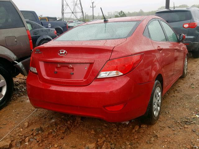 KMHCT4AE2GU158456 - 2016 HYUNDAI ACCENT SE RED photo 4