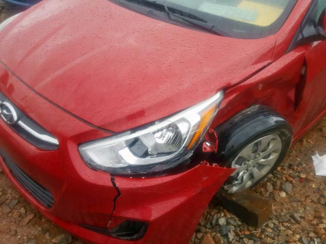 KMHCT4AE2GU158456 - 2016 HYUNDAI ACCENT SE RED photo 9