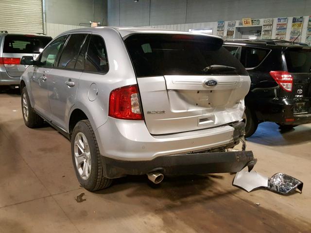 2FMDK3JC1CBA30757 - 2012 FORD EDGE SEL SILVER photo 3