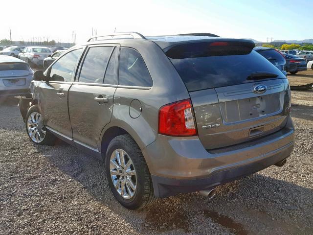 2FMDK3JC6DBC85647 - 2013 FORD EDGE SEL GRAY photo 3