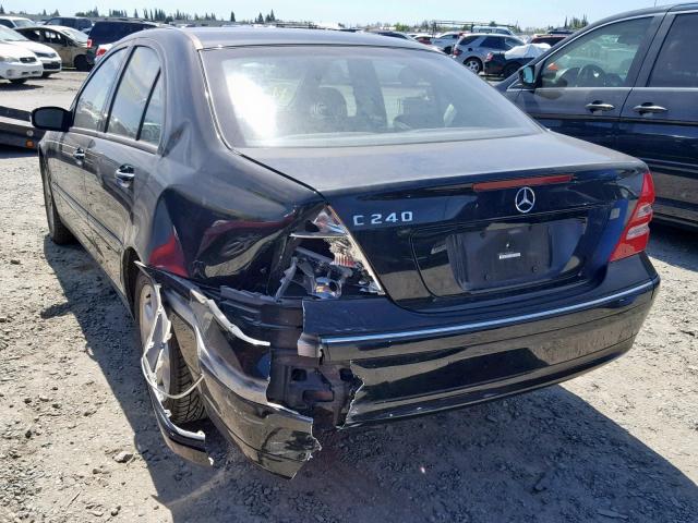 WDBRF61J94A556404 - 2004 MERCEDES-BENZ C 240 BLACK photo 3