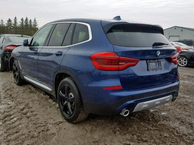 5UXTR9C50JLC74380 - 2018 BMW X3 XDRIVE3 BLUE photo 3