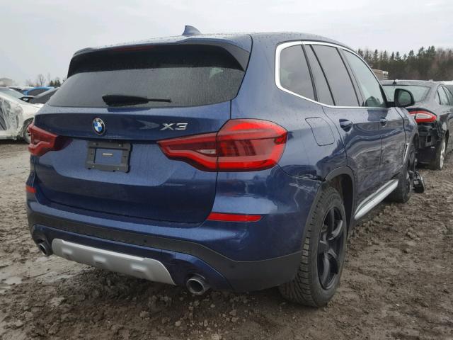 5UXTR9C50JLC74380 - 2018 BMW X3 XDRIVE3 BLUE photo 4