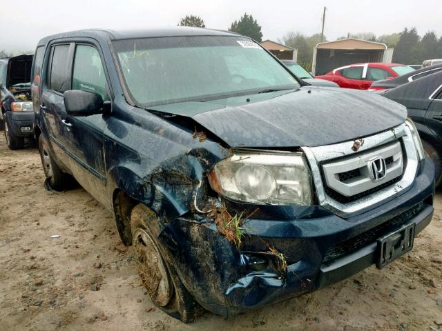 5FNYF3H25BB055329 - 2011 HONDA PILOT LX BLUE photo 1