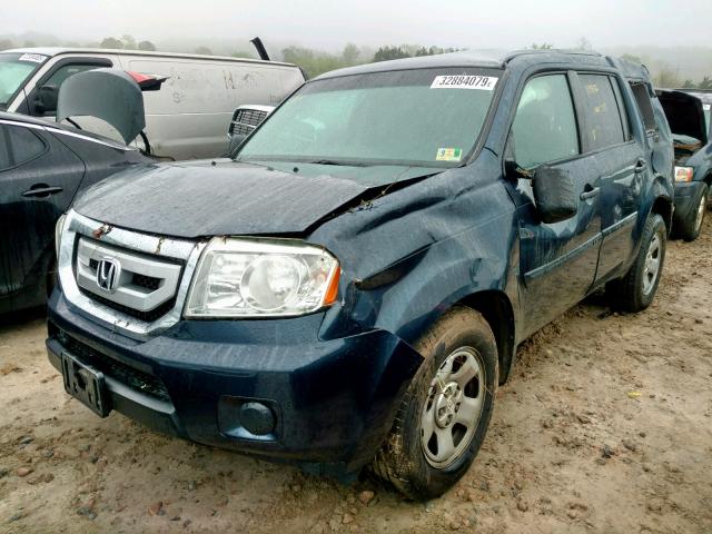 5FNYF3H25BB055329 - 2011 HONDA PILOT LX BLUE photo 2