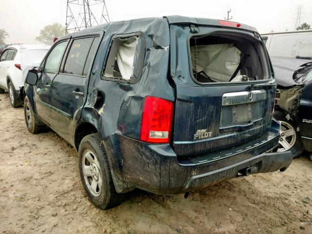 5FNYF3H25BB055329 - 2011 HONDA PILOT LX BLUE photo 3