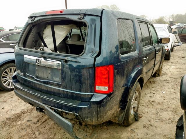 5FNYF3H25BB055329 - 2011 HONDA PILOT LX BLUE photo 4