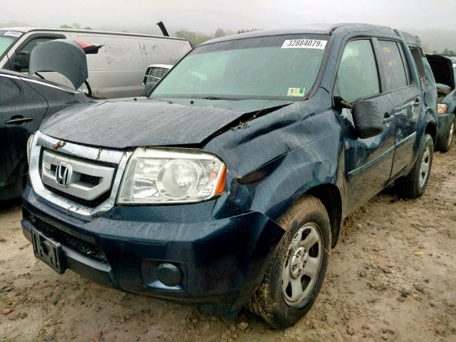 5FNYF3H25BB055329 - 2011 HONDA PILOT LX BLUE photo 9