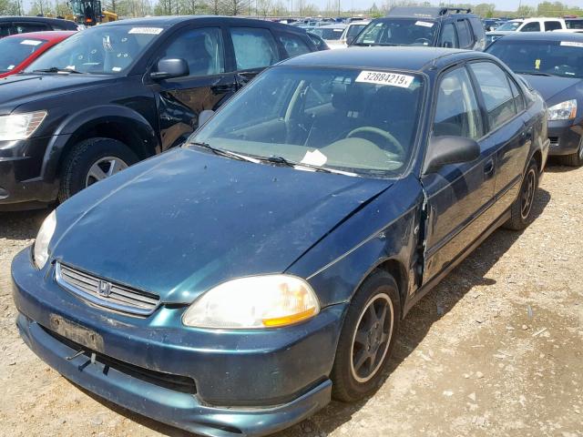 1HGEJ6625WL032689 - 1998 HONDA CIVIC DX GREEN photo 2