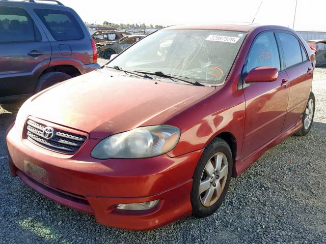 2T1BY32E35C343636 - 2005 TOYOTA COROLLA XR RED photo 2