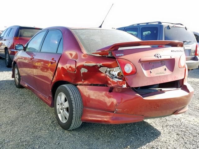 2T1BY32E35C343636 - 2005 TOYOTA COROLLA XR RED photo 3