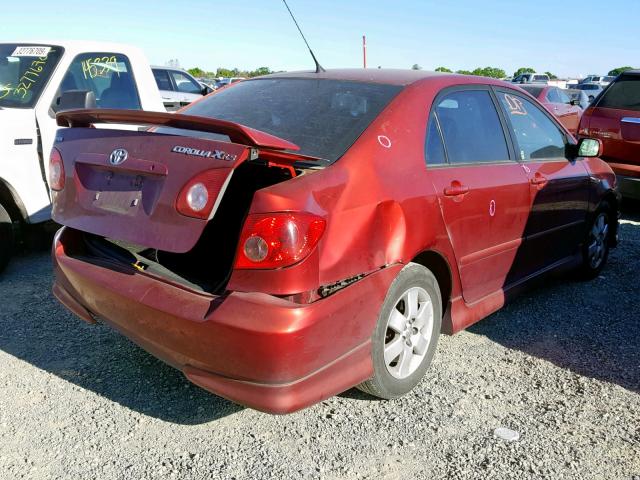 2T1BY32E35C343636 - 2005 TOYOTA COROLLA XR RED photo 4