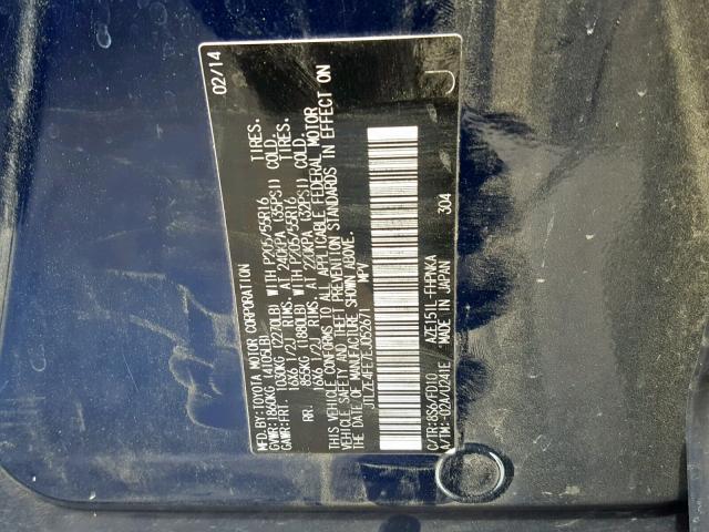 JTLZE4FE7EJ052671 - 2014 TOYOTA SCION XB 蓝色 照片 10