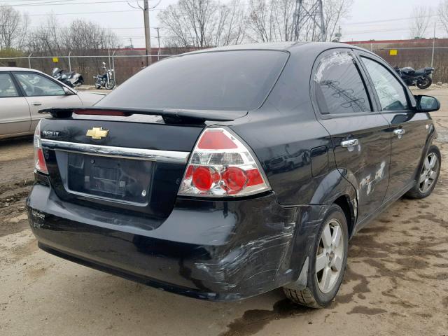 KL1TG56618B176841 - 2008 CHEVROLET AVEO LT BLACK photo 4