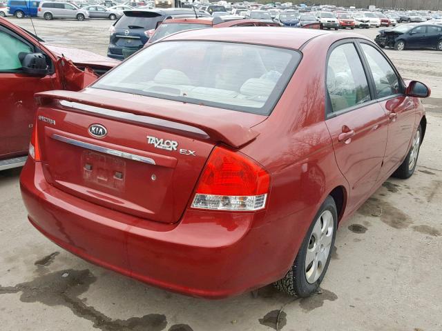 KNAFE121X85561566 - 2008 KIA SPECTRA EX RED photo 4