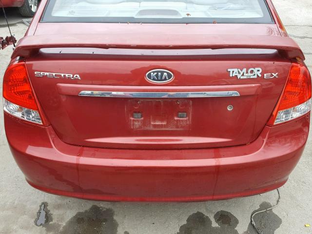 KNAFE121X85561566 - 2008 KIA SPECTRA EX RED photo 9