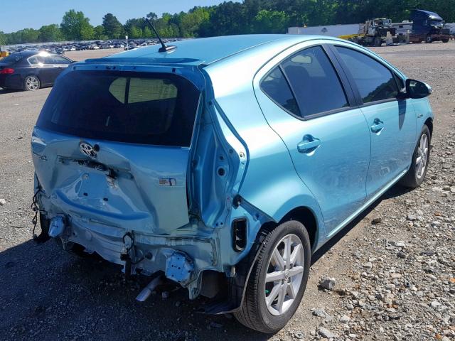 JTDKDTB32E1067075 - 2014 TOYOTA PRIUS C BLUE photo 4