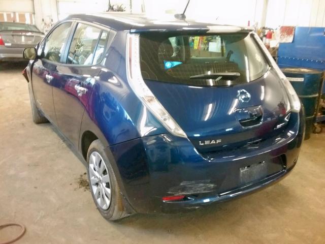 1N4BZ0CPXHC310700 - 2017 NISSAN LEAF S BLUE photo 3