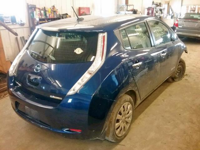 1N4BZ0CPXHC310700 - 2017 NISSAN LEAF S BLUE photo 4