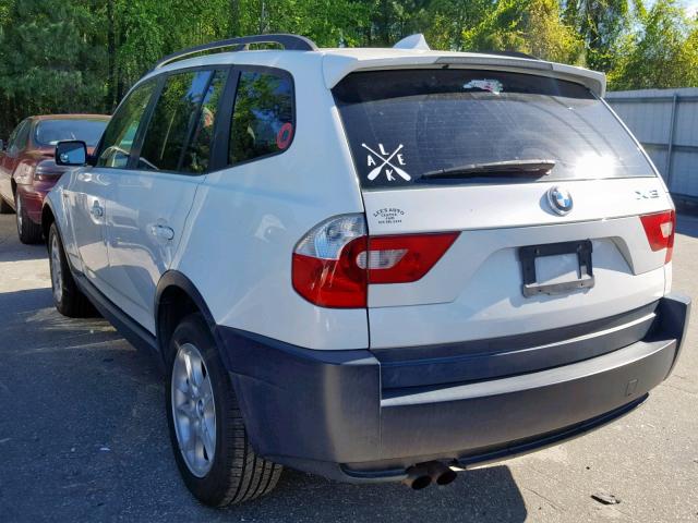 WBXPA73494WB27549 - 2004 BMW X3 2.5I WHITE photo 3