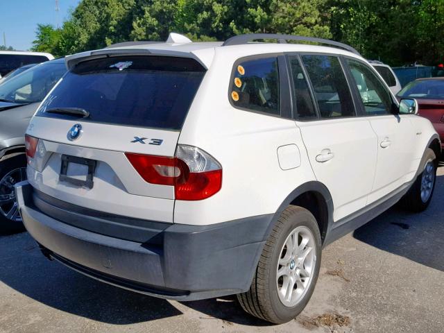 WBXPA73494WB27549 - 2004 BMW X3 2.5I WHITE photo 4