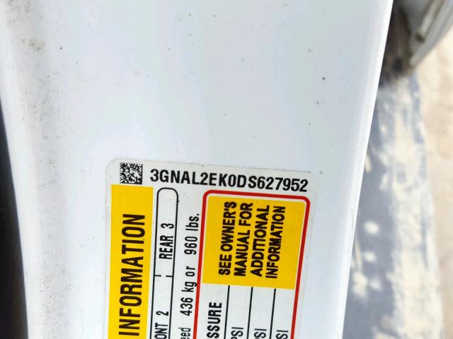 3GNAL2EK0DS627952 - 2013 CHEVROLET CAPTIVA LS 白色 照片 10