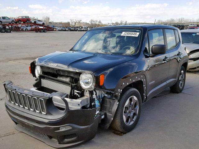 ZACCJAAT5GPC71648 - 2016 JEEP RENEGADE S BLACK photo 2