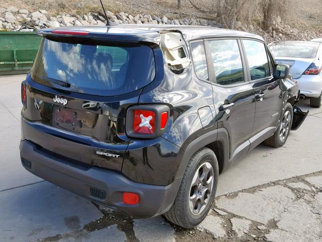 ZACCJAAT5GPC71648 - 2016 JEEP RENEGADE S შავი ფოტო 4
