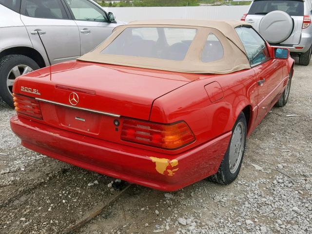 WDBFA66E4LF003545 - 1990 MERCEDES-BENZ 500 SL RED photo 4