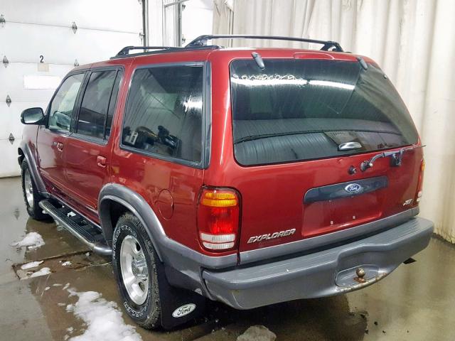 1FMZU73E7YZB59256 - 2000 FORD EXPLORER X RED photo 3