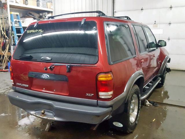 1FMZU73E7YZB59256 - 2000 FORD EXPLORER X RED photo 4