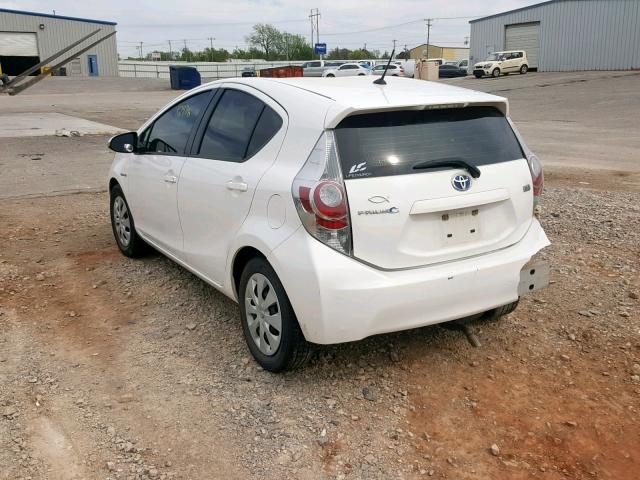 JTDKDTB39E1069633 - 2014 TOYOTA PRIUS C WHITE photo 3