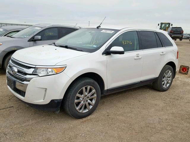 2FMDK3KC2EBA20336 - 2014 FORD EDGE LIMIT WHITE photo 2