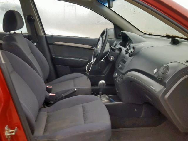 KL1TD56617B047540 - 2007 CHEVROLET AVEO BASE წითელი ფოტო 5