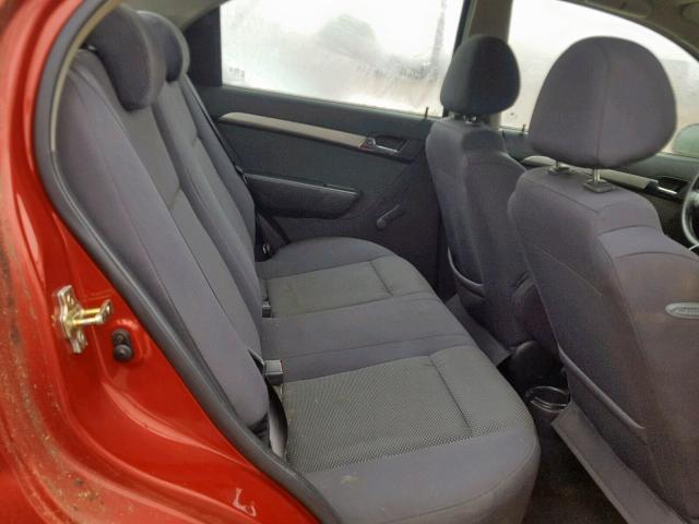 KL1TD56617B047540 - 2007 CHEVROLET AVEO BASE წითელი ფოტო 6