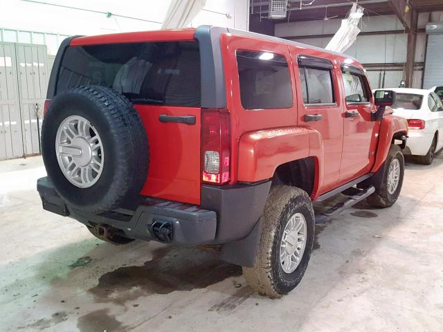 5GTEN13E488138585 - 2008 HUMMER H3 ORANGE photo 4