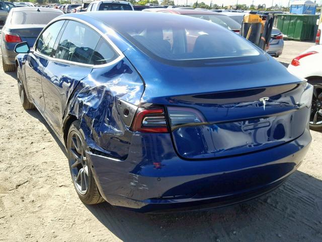 5YJ3E1EA5JF014596 - 2018 TESLA MODEL 3 BLUE photo 3