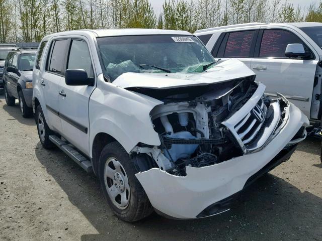 5FNYF4H28CB007072 - 2012 HONDA PILOT LX WHITE photo 1