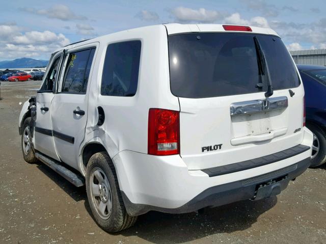 5FNYF4H28CB007072 - 2012 HONDA PILOT LX WHITE photo 3