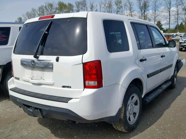 5FNYF4H28CB007072 - 2012 HONDA PILOT LX WHITE photo 4