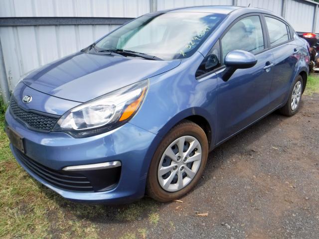 KNADM4A3XG6638590 - 2016 KIA RIO LX BLUE photo 2