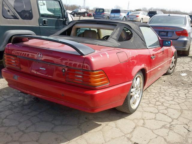 WDBFA76E5SF117106 - 1995 MERCEDES-BENZ SL 600 RED photo 4