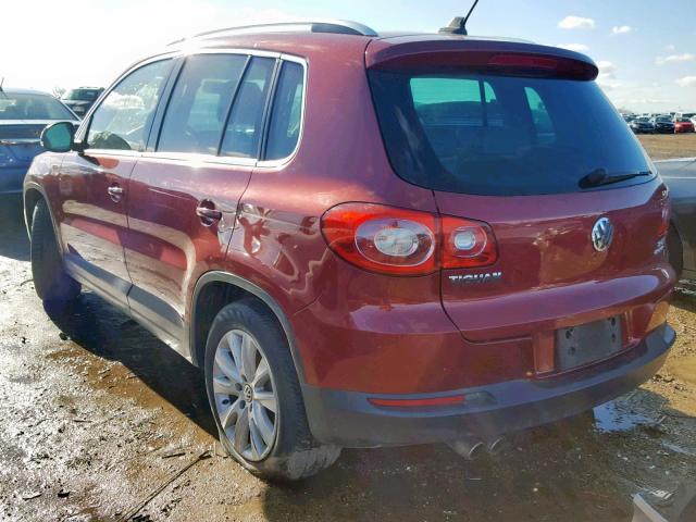 WVGBV75N29W500495 - 2009 VOLKSWAGEN TIGUAN SE RED photo 3