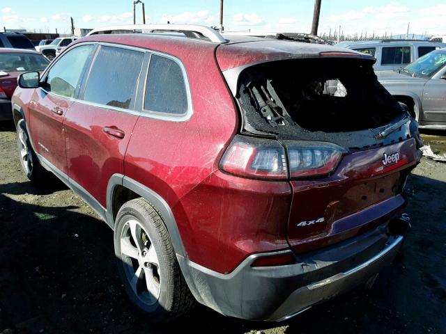 1C4PJMDX6KD374070 - 2019 JEEP CHEROKEE L MAROON photo 3